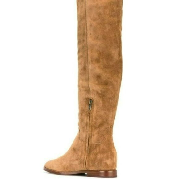 Ash Jess Tall Suede Over the Knee Hidden Wedge Boots Russet Brown -6 - Picture 3 of 6